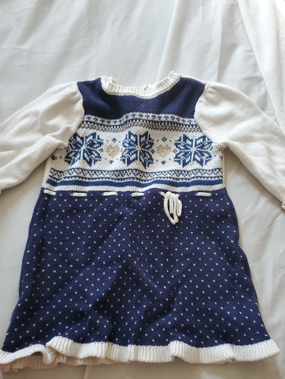 12-18m Winter Dress Blue/white